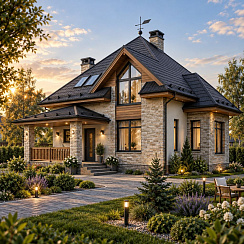 Дом из кирпича с площадью 96.89 кв. м.