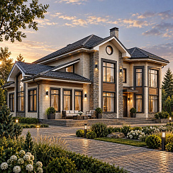 Дом из кирпича с площадью 350 кв. м.